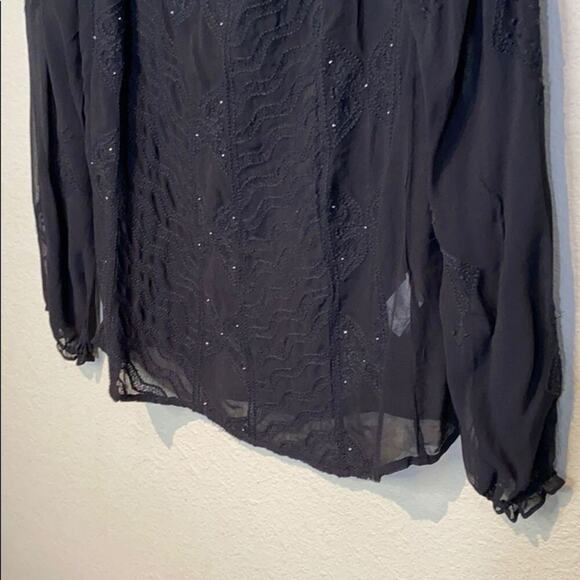 Lucky Brand Sheer Embroidered Blouse - Picture 4 of 12